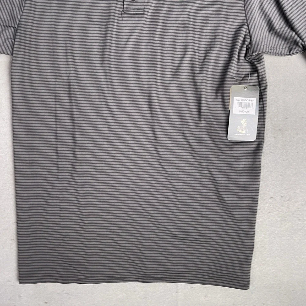 NWT Mens Rawlings Polo Short Sleeve Shirt Gold Glove Size MEDIUM Stripes Sports‎